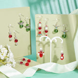 188Pcs DIY Christmas Themed Earring Making Kits, Including Glass & Alloy & Glass Pearl Beads, Brass Acrylic Rhinestone Spacer Beads, Iron Pins & Earring Hooks& Bead Caps, Mixed Color, 12mm, Hole: 2mm, 182pcs/box