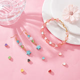 80Pcs 8 Colors Light Gold Plated Alloy Enamel Beads, Heart, Mixed Color, 7.5x8x3.5mm, Hole: 1.6mm, 10pcs/color