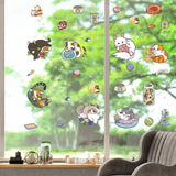 8 Sheets 8 Styles PVC Waterproof Wall Stickers, Self-Adhesive Decals, for Window or Stairway Home Decoration, Cat Shape, 200x145mm, 1 sheet/style