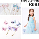 Butterfly Wings Organza Fabric Ornaments, for DIY Jewelry Crafts Making Earring Necklace Hair Clip Decoration, Mixed Color, 100pcs/set