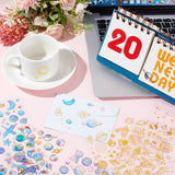 Cute 3D Self-Adhesive Stickers, with Self Adhesive Hot Stamping Stickers and Tweezers, for DIY Arts and Crafts, Mixed Color, 17.6x9x0.08cm, 20x10x0.02cm