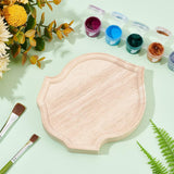 Special-shaped Rubber Wooden Base Display, Furniture Accessories, Wheat, 15x12x1.8cm, Inner Diameter: 10.3x13cm