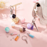 DIY Bubble Tea/Boda Milk Tea Charm Keychain Making Kit, Including Resin & Faux Suede Tassel Pendants, Iron Split Key Rings, Mixed Color, 28Pcs/bag