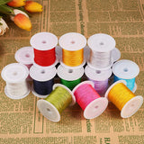 Nylon Thread, Chinese Knotting Cord Cord, DIY Braided Ball Jewelry Making Cord, Mixed Color, 0.8mm, about 10m/roll(10.93yards/roll), 15rolls/set