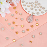 120Pcs 3 Style Flower Sew on Rhinestone, Plastic Rhinestones, with Imitation Pearl & Golden Iron Settings, Crystal, 9~13x7.5~8.5mm, 40pcs/style