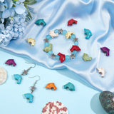 100Pcs Synthetic Turquoise Beads, Dyed, Dolphin, Mixed Color, 12x19~20x6mm, Hole: 1.5mm