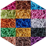 Aluminum Wire Open Jump Rings, Mixed Color, 10x1.0mm, 15colors, , about 130pc/color, about 1950pc/box