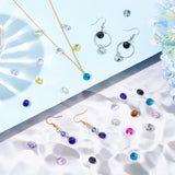 240Pcs 12 Colors Glass Charms, Faceted, Cone, Mixed Color, 8x4mm, Hole: 1~1.2mm, 20pcs/color