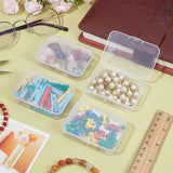 PP Plastic Bead Containers, Rectangle Bead Storage Case with Hinged Lid, for Small Iterms, Clear, 7.5x5.15x2.1cm