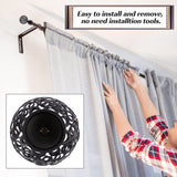 Iron Round Cage Curtain Rod Finials, with Screws, Curtain Rod Tip Ornament, Black, 88x59mm, Hole: 29mm