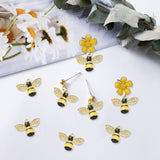 24Pcs Alloy Enamel Pendants, with Crystal Rhinestone, for DIY Accessories, Bees, Light Gold, Lead Free & Cadmium Free, Yellow, 13.5x17x3mm, Hole: 1.8mm