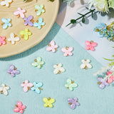 200Pcs Opaque Acrylic Pendants, with Iron Finding, Faceted Butterfly, Mixed Color, 13~14x17x4mm, Hole: 2.5~3mm