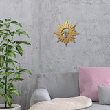 Iron Wall Signs, Metal Art Wall Decoration, for Living Room, Home, Office, Garden, Kitchen, Hotel, Balcony, Sun Pattern, 300x1mm