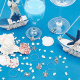 DIY Ocean Theme Pendant Wine Glass Charm Tags Making Kit, Including Alloy Pendants, Cadmium Free & Nickel Free & Lead Free, Brass Jump Rings and Wine Glass Charm Rings, Antique Silver & Platinum, Pendants: 16pcs/box