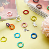 30Pcs 15 Colors Zinc Alloy Spring Gate Rings, Round Ring, Mixed Color, 20x3.5mm, 7 Gauge, Inner Diameter: 13mm, 2pcs/color