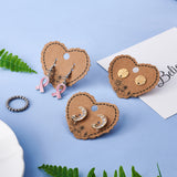 Paper Earring Display Cards, with Plastic Ear Nuts, Heart, Mixed Color, 42x51x0.5mm, 100pcs/bag, 2 bags, 200pcs