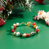 Christmas Theme Glass Beads Sets, with Polymer Clay Rhinestone Beads, Glass Pearl Beads, Crackle Glass Beads, Plating Acrylic Beads, Opaque Acrylic Beads, Transparent Acrylic Beads, Mixed Color, 8mm, Hole: 2mm, about 180pcs