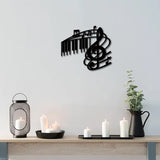 Musical Note Iron Wall Signs, Metal Art Wall Decoration, for Living Room, Home, Office, Garden, Kitchen, Hotel, Balcony, Matte Gunmetal Color, 230x260x1mm