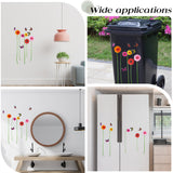 PVC Self Adhesive Wall Decorative Stickers, Sunflower Butterfly Waterproof Wall Decals for Wall Decorations, Colorful, 700x250x0.2mm, Sticker: 82~650x11~110mm