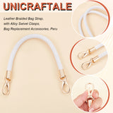 2Pcs PU Leather Braided Bag Strap, with Alloy Swivel Clasps, Bag Replacement Accessories, White, 41.5x1cm