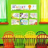 Paper Hanging Banner Classroom Decoration, Rectangle, School Decoration Supplies Celebration Backdrop, Word Your Mindset Leads the Way, Colorful, 200~1000x250~300mm, 13pcs/set
