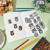 Custom PVC Plastic Clear Stamps, for DIY Scrapbooking, Photo Album Decorative, Cards Making, Stamp Sheets, Film Frame, Owl, 160x110x3mm