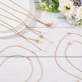 10Pcs 304 Stainless Steel Cable Chain Necklace Making, with Slider Stopper Beads, Lobster Claw Clasps and Extension Chain, Golden, 20-7/8 inch(53cm)