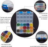 Glass Seed Beads, Silver Lined Round Hole, Round Small Beads, Mixed Color, 4mm, Hole: 1.5mm, about 220pcs/compartment