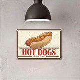 Vintage Metal Tin Sign, Wall Decor for Bars, Restaurants, Cafes Pubs, Hot Dog Pattern, 30x20cm