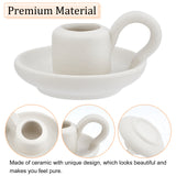 2Pcs 2 Style Ceramic Candle Holder, Taper Candle Holder, for Wedding Party Home Decoration, White, 60~120x50~80mm, Hole: 35mm, 1pc/style