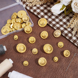 60Pcs 5 Style Vintage Plastic Shank Button, for Clothing Round Coat Jacket Buttons, Golden, 12.5~25x8.5~13mm, Hole: 3mm, 12pcs/style