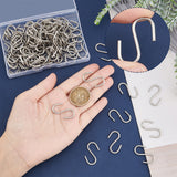 304 Stainless Steel S Hook Findings, Stainless Steel Color, 27x12x2mm, 100pcs/set