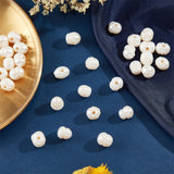 Natural Fresheater Pearl Beads, Keshi Pearl Beads, Screw Thread Egg Shape, Seashell Color, 9.5~12x8.5~10mm, Hole: 2mm