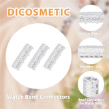 10Pcs Alloy Watch Band Adapter Connectors, Hammered, Column, Silver, 22x8x7mm, Hole: 2.5mm & 4x2mm