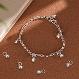 5Pcs Sterling Silver Pendants, Bell Charms, with Jump Rings, Silver, 8.8x6mm, Hole: 4mm