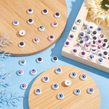 80Pcs 8 Style Star Acrylic Craft Eyes, Doll Making Accessories, Half Round, Mixed Color, 10x5.5mm, Inner Diameter: 4~8mm, 10pcs/style