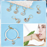 Alloy Enamel Moon with Star Pendant Locking Stitch Markers, 304 Stainless Steel Claw Clasp Stitch Marker, Mixed Color, 3.5cm, 4 colors, 3pcs/color, 12pcs/set