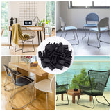 40Pcs 4 Style Plastic Non-slip U Shaped Chair Foot Protectors, Floor Glides Tubing Caps Covers, Black, 28x18.5~19x13~17.5mm, Inner Diameter: 7.5~13mm, 10pcs/style