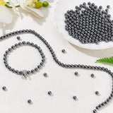 Non-magnetic Synthetic Hematite Beads Strands, Grade A, Round, 6mm, Hole: 1mm, about 70pcs/strand, 15.5 inch(39.37cm)