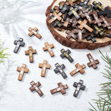 DIY Crucifix Cross Pendant Necklace Making Kits, Including Wooden Pendants, Mixed Color, Pendant: 100Pcs/box