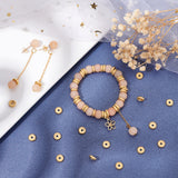 Brass Beads, Long-Lasting Plated, Matte Style, Textured, Flat Round, Real 18K Gold Plated, 7.5x2.3mm, Hole: 1.8mm, 50pcs/box