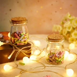 Glass Jar, Glass Bottle for Bead Containers, with Cork Stopper & Tags, Wishing Bottle, Clear, 7.7x5.6cm, 10pcs/set