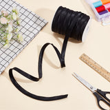 9M Polyester Piping Trim, Folding Cord Trim, Clothing Accessories, Black, 1/2 inch(12mm), about 54.68 Yards(50m)/Roll