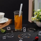 16Pcs Acrylic Blank Tumbler Topper, Removable Mason Jar Insert, 3D Tumbler Lid Base, Ice & Fruits Tumbler Disc, Clear, 67x3mm