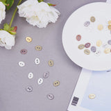 Tibetan Style Alloy Buttons, 2-Hole, Oval, Lead Free and Nickel Free, Mixed Color, 14x11x1mm, Hole: 2mm