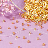 1500Pcs CCB Plastic Beads, Cube, Golden, 3x3x3mm, Hole: 1.2mm