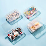 Plastic Bead Containers, Rectangle, Clear, 11.8x7.2x3.5cm, 8pcs/set