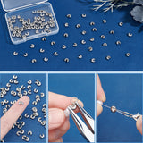 150Pcs 304 Stainless Steel Crimp Beads Covers, Stainless Steel Color, 4.5mm, Hole: 2mm