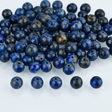 100Pcs Natural Lapis Lazuli Round Beads Strands, 6mm, Hole: 1mm