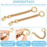 Alloy Bag Curb Chains, Bag Strap Extender, with Swivel Eye Bolt Snap Hook & Spring Gate Ring, Antique Golden, 16cm